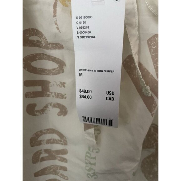 Urban Outfitter BDG Eva Tie-Front Ruched Strap Trapeze Dress Oversized sz M - Picture 5 of 6